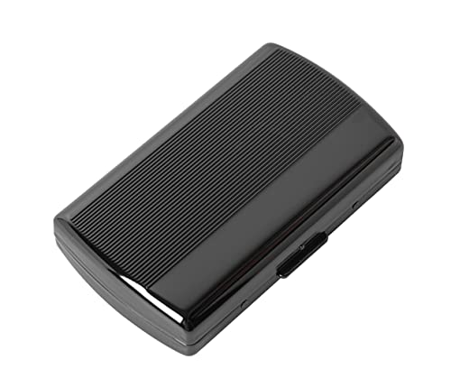 Mini estojo de metal para cigarros para mulheres e homens, clipe de mola portátil de dupla face, capacidade para 12 cigarros de 85 mm (preto pistola às riscas)