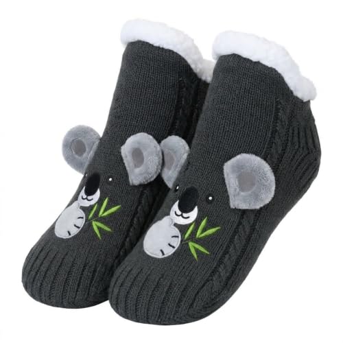 Image of ZYZX Cute Animal Slipper Socks for Women with Grips,Fuzzy Socks Indoor