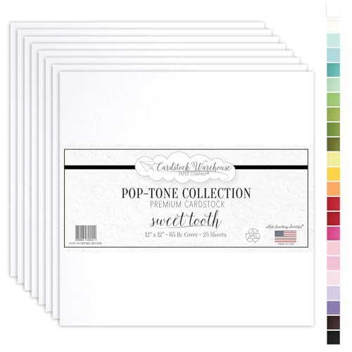 Cardstock Warehouse Pop-Tone Sweet Tooth White Cardstock Paper – 25
