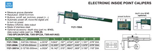 Calibrador Interior Electrónico INSIZE 2-12 pulg 50-300 mm miniatura 2