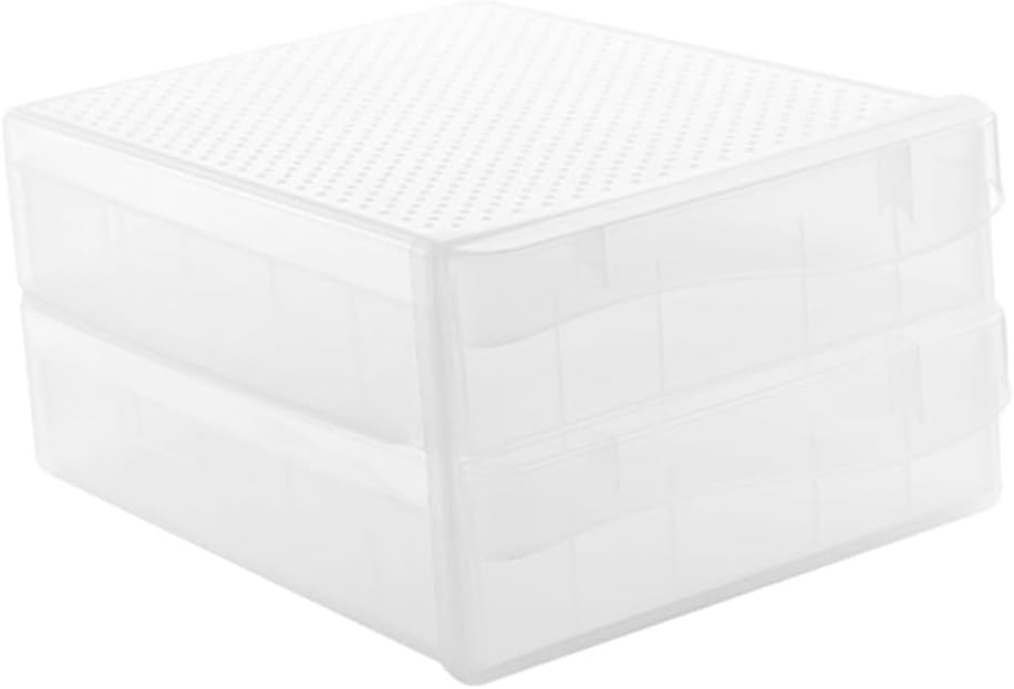 FRCOLOR Double-layer Plastic Egg Holder and Dumpling Storage Box for Refrigerator Drawer, Household Fridge Organizer with Sturdy Egg Tray for Fresh Food Storage