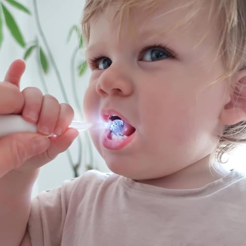Image of Jack N' Jill Tickle Tooth Sonic Electric Toothbrush Replacement, Set of 2 | Gentle Cleaning, Made for Tiny Teeth, LED Inspection Light, Extra Soft Bristles, For Babies & Kids