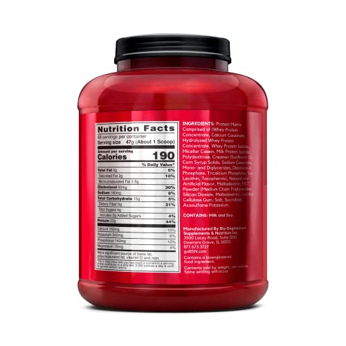 Image of BSN SYNTHA-6 Whey Protein Powder, Micellar Casein, Milk Protein Isolate Powder, Vanilla Ice Cream, 5 Pounds, 48 Servings (Pack of 1) - Package May Vary