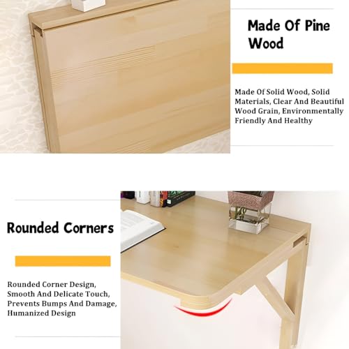 Table pliante murale petit espace bureau gain de place en bois - 5
