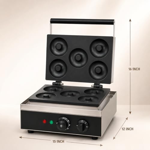 Image of Donut Waffle Machine, Commercial Electric Waffle Maker Machine, Professional Donut Waffle Baker for Cafe Bakery Restaurant