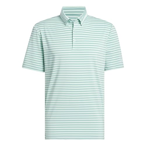 adidas Men's Ultimate365 Stripe Polo Shirt, Semi Flash Aqua/Mint Tone, Large