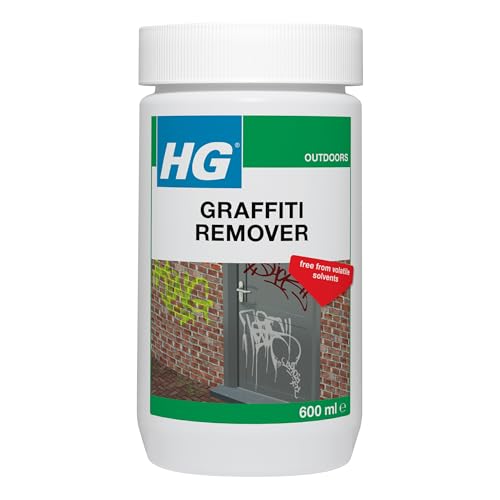 HG Graffiti Remover, Spray Paint Remover & Stain Remover Liquid, Acrylic Paint Remover, Ink Remover & Permanent Marker Remover, Effective Stain Removal for Stone, Glass, Wood & Metal - 600ml