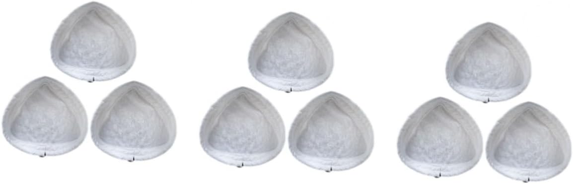 Amosfun 9pcs Washable Triangular Pad Covers for All Hard Floors Soft Reusable Cleaning Cloths for Efficient Mopping Tiles Laminate and More White