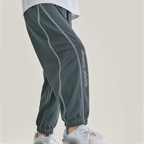 Boys Summer Ice Silk Pants Kids Youth Fashion Mesh Breathable Sweatpants Casual Sports Joggers Anti-Mosquito Pants4