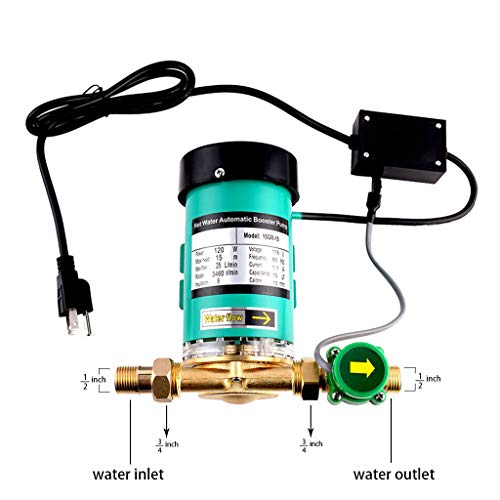 SHYLIYU Pressure Pumps 115V/60Hz 3/4 inch Outlet 120W Water Pressure Booster Pump Automatic Shower Booster Pump with Water Flow Switch for Home Shower by SHYLIYU - Used condition - Image 4