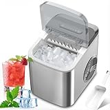 Macchina per Ghiaccio a Pepite, Macchina per Ghiaccio a Pepite da Banco con Produzione Giornaliera di 12 Kg, Autopulente, Ghiaccio Pronto In 6 Minuti, Piccola Macchina per Cubetti di Ghiaccio