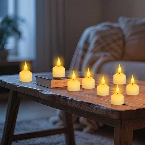 Forever Speed 12Pcs Rechargeable Tea Lights Candles,Rechargeable Candles Flickering,Led Tealight with Remote Timer,Electric Tea Lights with Charging Base for Home Party Halloween Christmas Decorations - Image 6