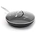Non Stick Skillet Frying Pan: Premium 12 Inch Aluminum Fry Pans with Glass Lid & Stainless Steel Handle - Non-Stick Saute Surface Great for Egg or Omelette Cooking - Dishwasher & Oven Safe