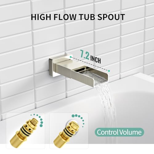 Image of SR SUN RISE 8'' All-Metal Shower System with Tub Spout Handheld Sprayer