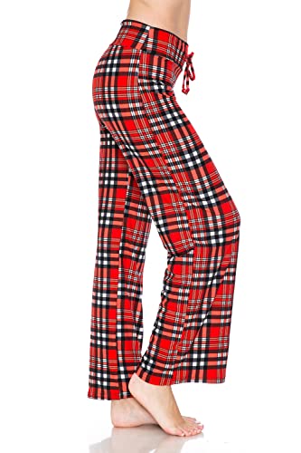 Image of Leggings Depot Women's Wide Leg Drawstring Pajama Pants for Lounge, Sleep | Soft, Breathable Poly-Span, Drawstring Waist, Comfy, Casual, Yoga, Everyday
