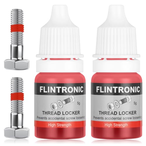 flintronic Frein Filet, Thread Lock, Adhésif de Force Moyenne et Forte pour Écrous, Boulons, Fixations Métalliques, Fixations Métalliques, Empêche Le Desserrage, Anti-Corrosion,(5ml + 5ml)