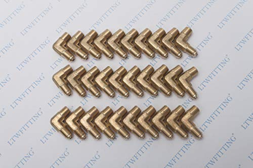 Sourcing Map Ottone Tubo Raccordo Gomito 1/8 NPT Maschio A Femmina Filettatura 45 Gradi Angolo Connettore Adattatore