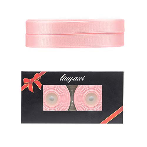 Image of Solid Color Double Faced Pink Satin Ribbon 1 /2 inch X 50 Yards, Ribbons Perfect for Crafts, Wedding Decor, Bow Making, Sewing, Gift Package Wrapping and More