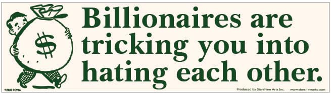 Autocollant pour pare-chocs vinyle Billionaires are Tricking You imperméable 22,9 x 6,3 cm