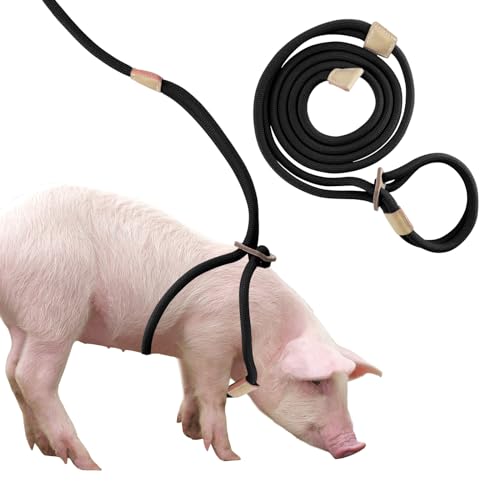 Mini Pig Harness & Leash, Adjustable 8 Feet Long Rope for Small to Medium Pet Pigs