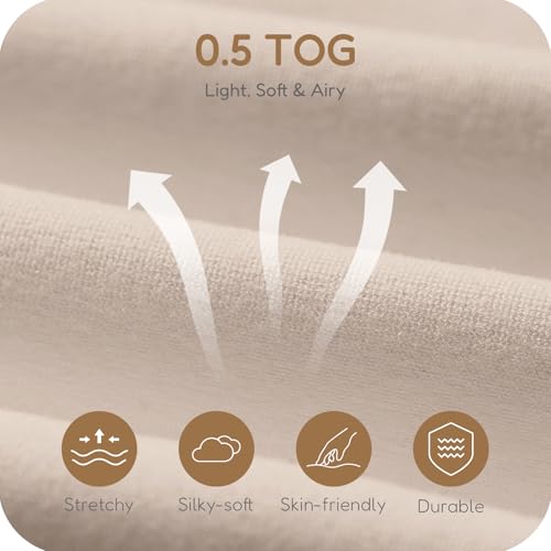 Image of Baby Sleep Sack 0.5 TOG, Lightweight Breathable Wearable Blanket with Zipper, 0-3-6-12-24M-4T, 3-Pack