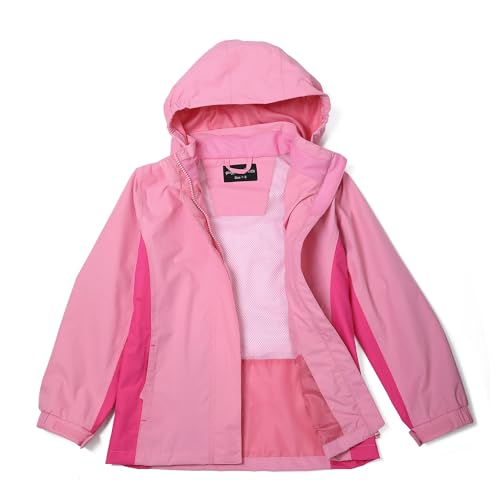 Image of Girls Boys Rain Jackets, Lightweight Waterproof Kids Rain Coats with Hood Windbreakers for Kids