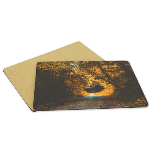 Sets de table en liège grand format avec paysage naturel de forêt pour table de cuisine moderne
