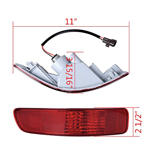 Astra Depot A17-013-AAA-2 Left Rear Bumper Side Marker Reflector Tail Light Lamp With 21W Bulb Compatible thumb #1