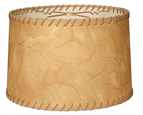 Royal DesignsShallow Drum Hardback Lamp Shade, Light Leather, 11 x 12 x 8.5 (HB-626-12)