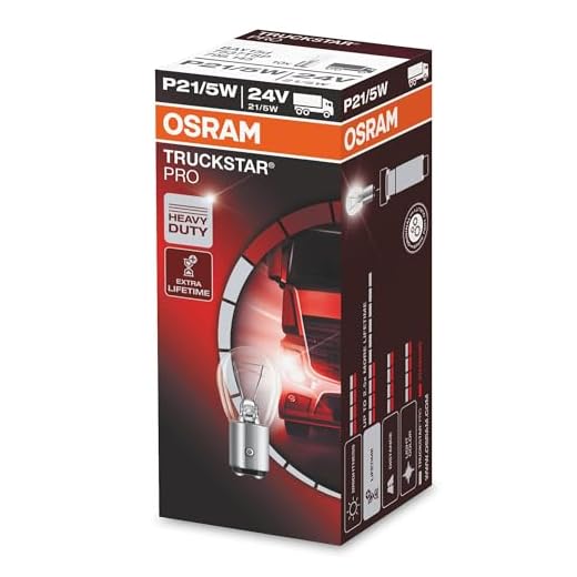 OSRAM TRUCKSTAR PRO P21 / 5W, lámpara de señalización halógena, 7537TSP, lámpara para camión de 24 V, caja plegable (10 lámparas)