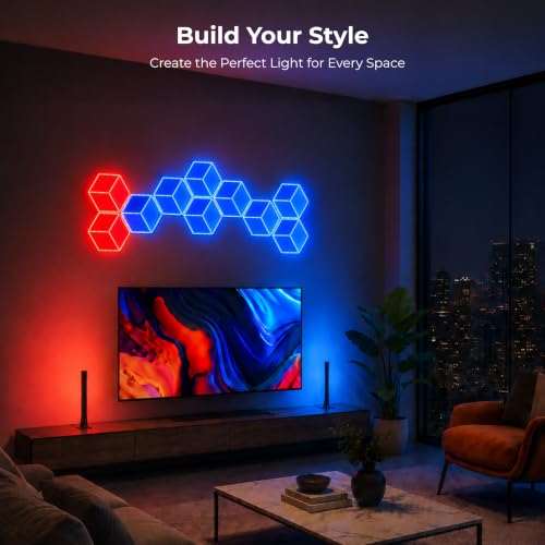 Image of Apex TV Sync 3D Hexagon Light (Pack of 6) | Smart RGBIC WiFi Wall Panels | TV Screen Color Sync with Apex HDMI Sync Box 2.0 | Music Sync | App Control | 1-Year Warranty