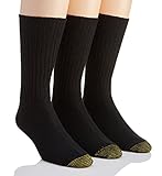 Gold Toe Men's 3 Pack Extended Size Cotton Fluffies Crew