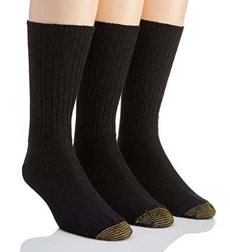 Gold Toe Men's 3 Pack Extended Size Cotton Fluffies Crew