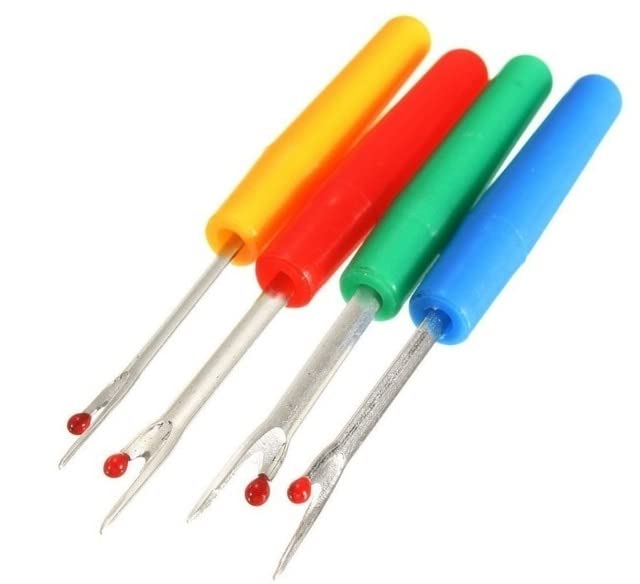 4pcs X Plastic Handle Seam Stitch Ripper Unpicker Thread Cutter Sewing Tool - (Color: Random)