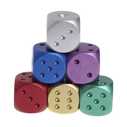 junengSO dés en Aluminium polyédrique métal Solide Club Bar dés Jouer Outil de Jeu 16X16X16mm Cover