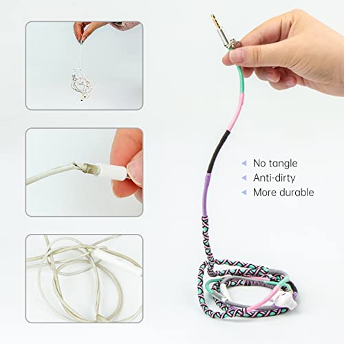 Urizons Earbuds Bracelet Colorful Braided Earphones - 3.5Mm Wired Headphones With Microphone Remote In-Ear Sports Headset For Iphone Handmade Fabric Knitted Thread Wrapped #TOP3