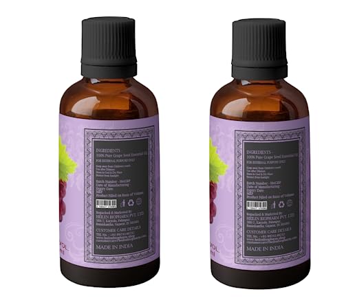 Image of Heilen Biopharm Grapeseed Essential Oil Natural and Nourishing for Healthy Skin and Hair - 100 mL I Pack of 1