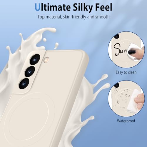 Coque Samsung S21 Plus silicone blanc aimantée protection microfibre fine