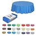 (12-pack) Heavy Duty Plastic Table Covers Tablecloth (Reusable) (Round 84", Royal Blue)