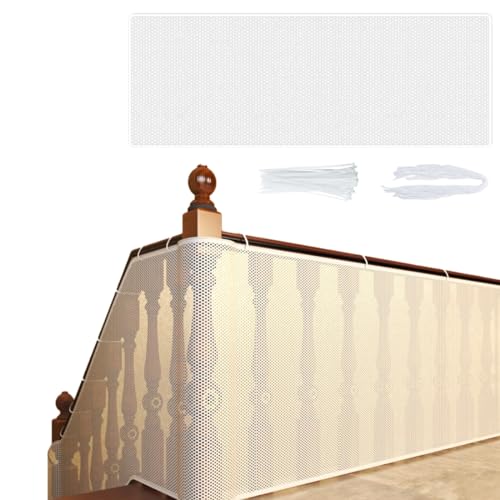 YNYCIPZ Cancelletti di Sicurezza per Bambini per Porte e Scale,Rete di Sicurezza per Animali Domestici per Bambini,Rete di Protezione Anticaduta per Scale,Ringhiere per Balconi e Recinzioni (Bianco)