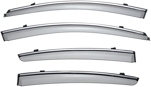 WellVisors Window Visors Wind Deflectors Compatible with Buick 2011-2017 Regal with Chrome Trim Rain Guards 3-847BU003