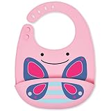 Babador Cata Migalhas de Silicone Zoo Borboleta, Skip Hop, Rosa