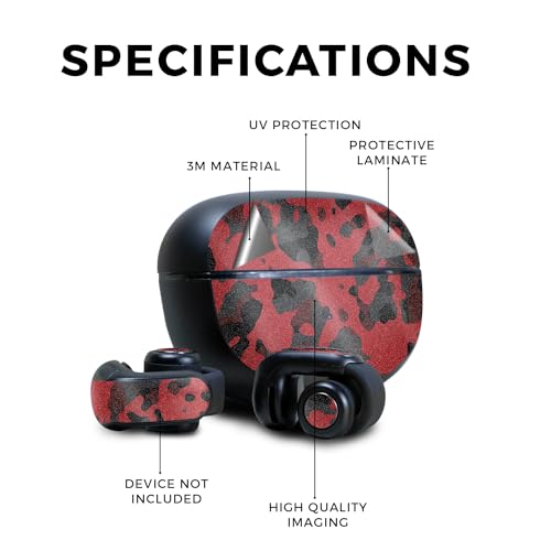Image of Glossy Glitter Skin Compatible with Bose Ultra Open Earbuds - Red Modern Camo - Premium 3M Vinyl Protective Wrap Decal Cover - Easy to Apply | Crafted in The USA by MightySkins