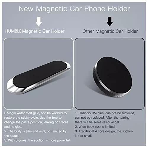 Image of HUMBLE Magnetic Phone Mount for Car Dashboard, Strong Magnet Universal Mount Holder Compatible with All Smartphones(Silver)