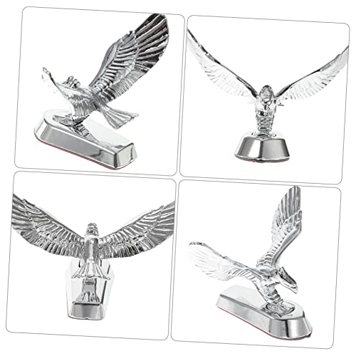 Image of SUPVOX Front Decor 3D Eagle Hood Ornament Zinc Alloy Motorcycle Badge 3.62X2.75X2.48 Inch Car Exterior Accessory