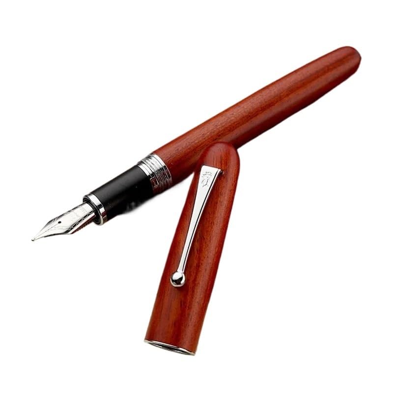 MURVE Pluma estilográfica de madera de 0,5/0,7 mm de iridio para escritura vulpen pluma de pluma, pluma paralela para oficina, escuela, suministros de arte (B,0,7 mm)
