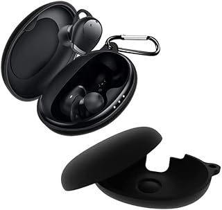 جراب حماية لسماعات الاذن انكر ساوند كور لايف A2 NC - دوت 2 من فاشون مانيا غطاء السيليكون الناعم مع سلسلة مفاتيح اسود