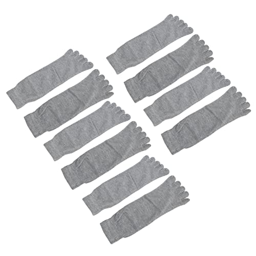 5 Paar Zehensocken, Fünf-Finger-Socken, Atmungsaktive Fünf-Finger-Socken Verhindern Fußgeruch Laufende Yoga-Socken für Männer (Grau)