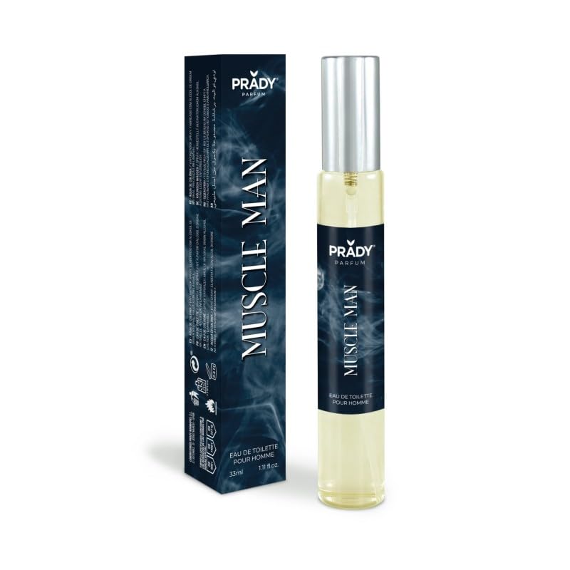 Prady - Eau de Toilette Muscle Man 33ml - Männer - 33ml - Frischer, maskuliner Duft mit intensiven Zitrus- und Holznoten für eine kraftvolle Ausstrahlung!