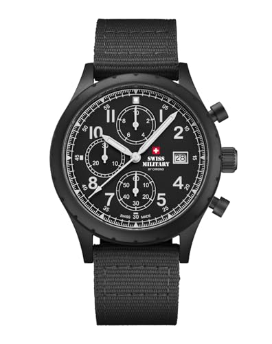 Montre chronographe noir homme Swiss Military SM34117.08 quartz